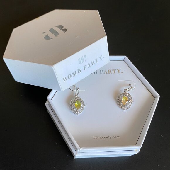 Bomb Party Endless Devotion Lab Created Lime Bi Earrings RBP3714 - Picture 4 of 5